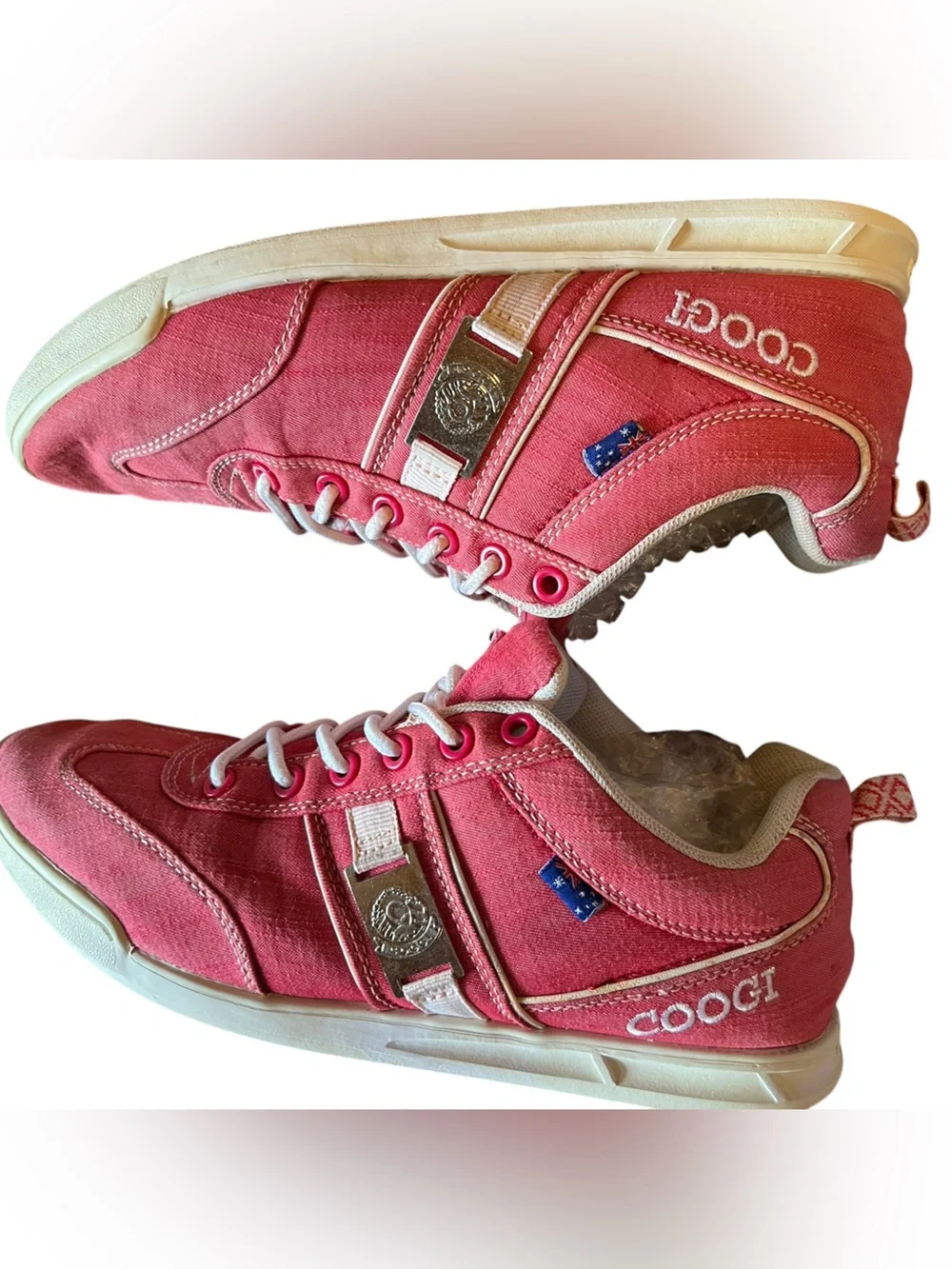 COOGI Pink Canvas Low-Top Sneakers with White Trim